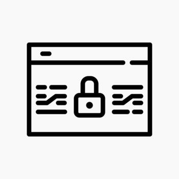 seguro sitio web icono en línea estilo, usado a indicar cifrado hojeada, seguro acceso, y protegido web operaciones. vector