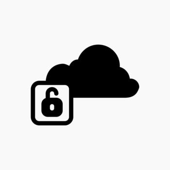 cifrado nube icono en glifo estilo, usado para seguro copias de seguridad, protegido nube sincronizar, y seguro en línea almacenamiento. vector