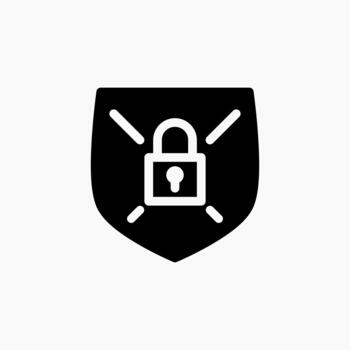 ciber proteger icono en glifo estilo, usado a espectáculo cortafuegos defensa, sistema proteccion, y bloqueo de amenazas. vector