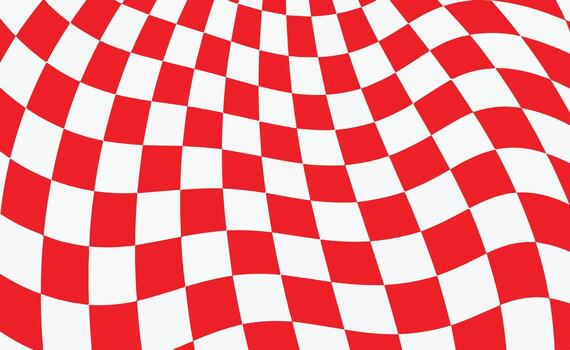 Red and white distorted checkered background vector