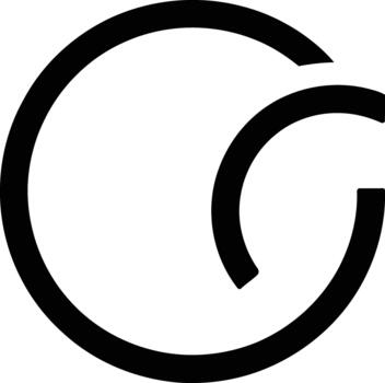 Abstract black circle with incomplete inner curve vector