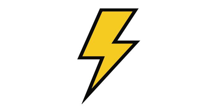 un negrita relámpago tornillo ilustración con limpiar agudo bordes y sólido color vector