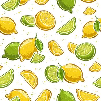 patrón sin costuras de limón y lima vector