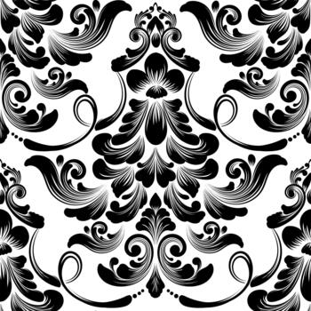 Damask pattern element on white background vector
