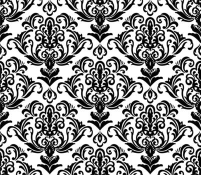 Damask pattern element on black colour vector