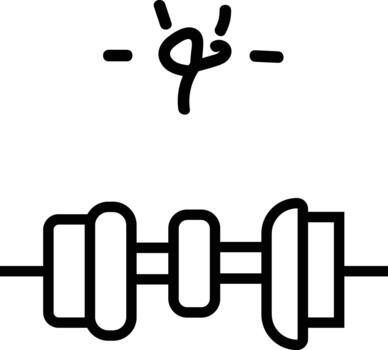 Electronics and Space Icon Set Resistor Component and Saturn Ringed Planet Minimalist Line Art vector