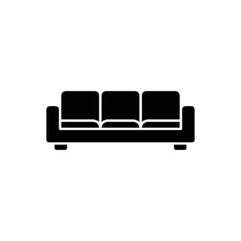 Solid Sofa Icon Design vector