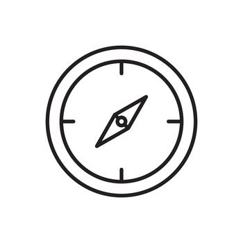 Outline Compass Icon for Navigation Direction Design vector