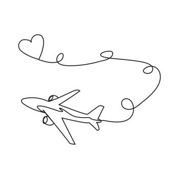 volador avión y camino puntos en uno continuo línea dibujo concepto de mundo viaje y internacional vuelo aerolínea con la carretera en sencillo lineal estilo editable carrera garabatear ilustración vector