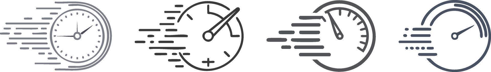 Speed outline icon featuring streamlined motion inspired shape in bold minimal design for dynamic themes vector