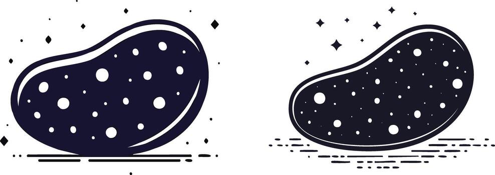 Potato illustration with smooth organic form and subtle dotted marks shown in clean bold minimal line art vector