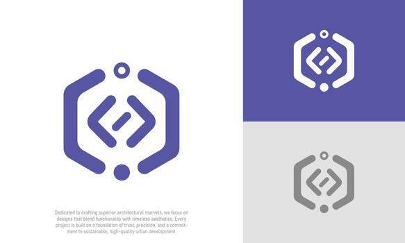 tecnología hexágono logo, datos código conectar red diseño vector