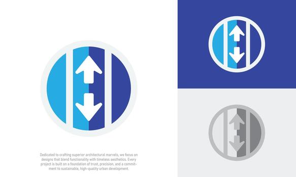 Circular Up Down Arrows Exchange Logo Design Data Transfer Import Export vector