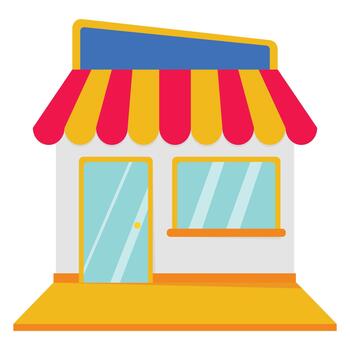 Front View Store Building Illustration vector