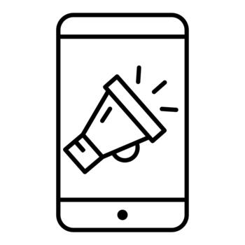 Smartphone speaker icon. Outline smartphone speaker icon for web design isolated on white background vector