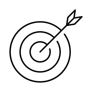 target with arrow icon over white background, line style, illustration. Design for web. vector