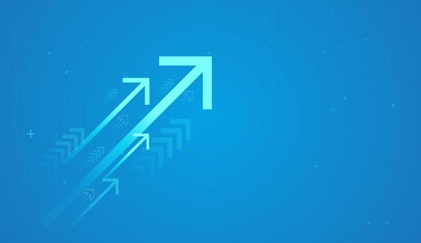 The tallest arrow leading the group suggests a standout business or investment outperforming others and Multiple arrows moving up together for Business concepts vector