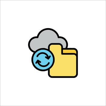 Cloud Sync Folder Icon Data Backup and Synchronization, file management vector