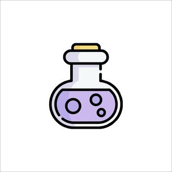 Potion Icon Magic Elixir Purple Liquid in Flask vector