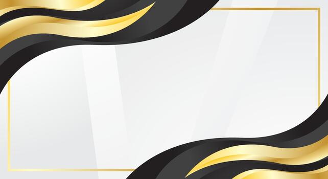 Luxurious black and gold abstract wave background in the corner suitable for certificates and awards vector