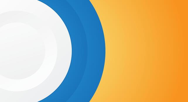 White circular object with an orange and blue background vector