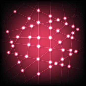resumen red diseño con brillante nodos en un oscuro antecedentes vector