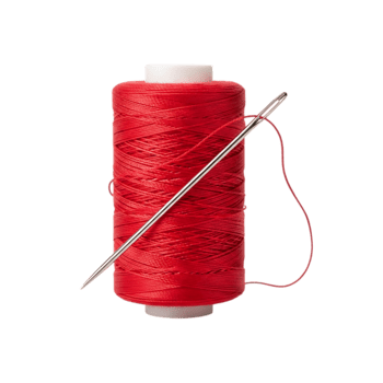 rouge fil bobine et couture aiguille, essentiel pour textile travail. png