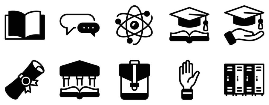 College icon solid mix style campus building symbol for education app ui web student life university map and admission design vector