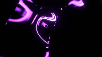 lumière vert et violet psychédélique néon coeur dans infini tunnel Contexte vj boucle dans 4k video