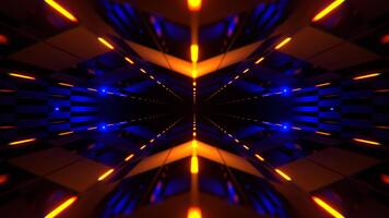 Blue and Orange Abstract Cyber Highway with Neon Markings Background VJ Loop in 4K video