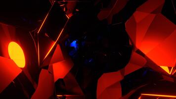 djup blå och orange böjd abstrakt interdimensionellt tunnel bakgrund vj slinga i 4k video