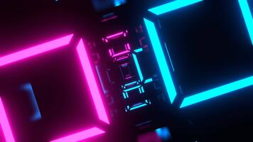 ciano e rosa luminosa lampeggiante strobo piazza tunnel sfondo vj ciclo continuo nel 4k video