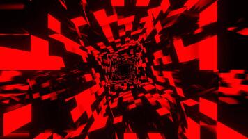 Red Rectangular Tiled Neon Texture in Rotating Tunnel Background VJ Loop in 4K video