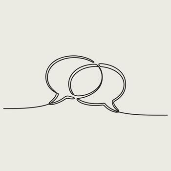 two speech bubbles with a line connecting them vector