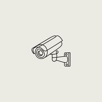 security camera icon lineart vector