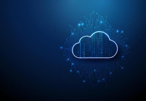 Digital cloud technology illustration vector