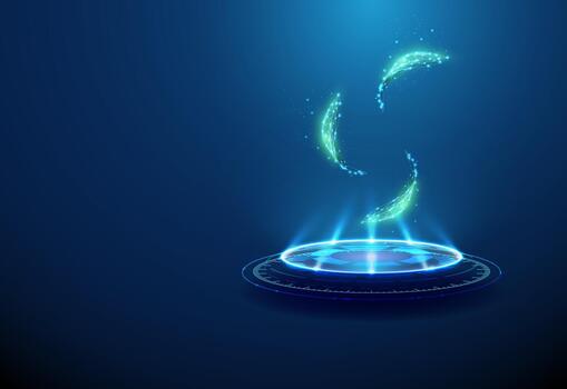 Glowing circular design with green sparks vector