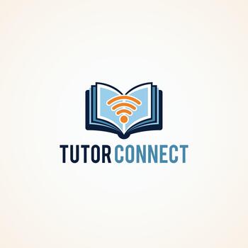 tutor conectar logo diseño con abierto libro y Wifi símbolo para en línea educación Servicio vector