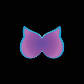 resumen degradado mariposa ala o arco forma con vibrante azul contorno y suave mezcla efecto vector