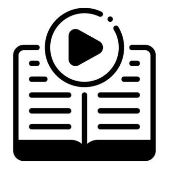 icono sólido jugar botón en reporte documento vector