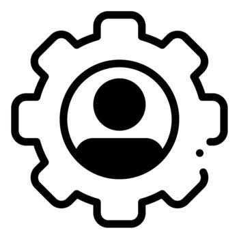 icono sólido personaje de un usuario perfil vector