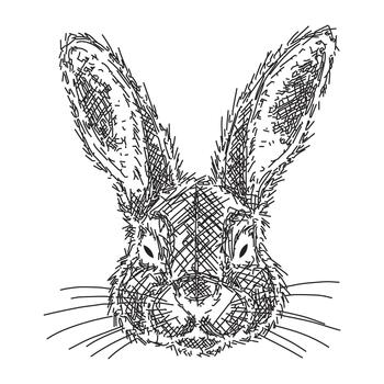 Sketch of a rabbit head with long ears vector