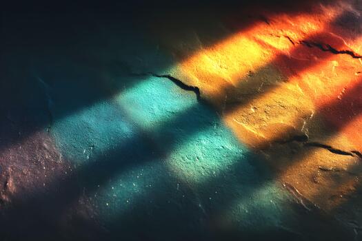 Abstract Colorful Light and Shadow Patterns on Textured Surface for Artistic Design photo