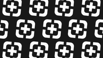 4k footage retro futuristic elements for design. full screen X rotate bnw. collection of abstract graphic geometric symbols and objects in y2k style. ideal for presentations, motion graphics video