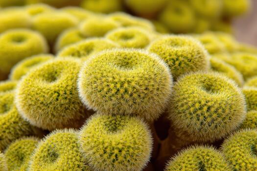 Unique green textured plant close-up in natural setting photo