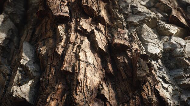 Close-up view of textured tree bark in natural setting photo
