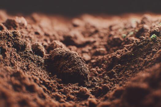 Rico marrón suelo de cerca revela de la naturaleza textura y color foto