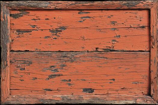 rústico de madera marco con resistido naranja pintar foto