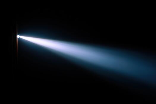 Light beam entering a dark room from an open door photo