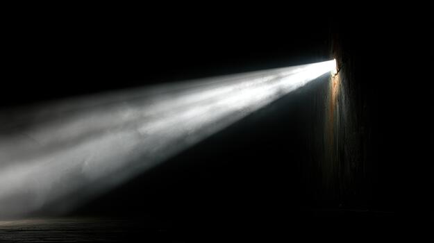 Light beams in darkness create a mysterious vibe photo